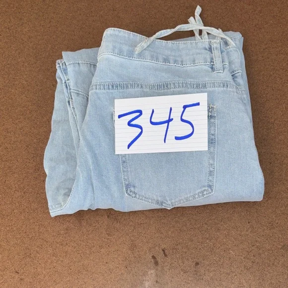 High Waisted Cropped Barrel jeans Light Blue Women's 90’ baggy boho - Picture 11 of 11